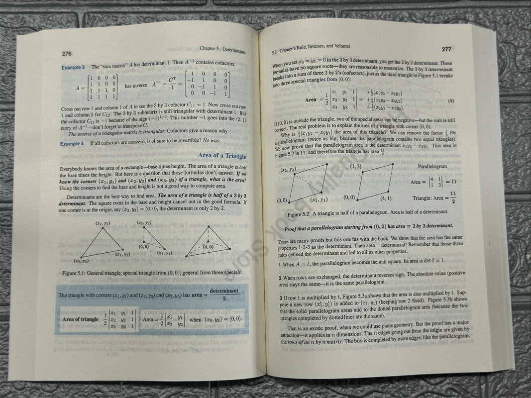 Introduction To Linear Algebra 5th Edition โดย Gilbert Strang หนังสือเรียนตัวเลขขั้นสูงการวิจัยคณิตศาสตร์ต้นฉบับภาษาอังกฤษ