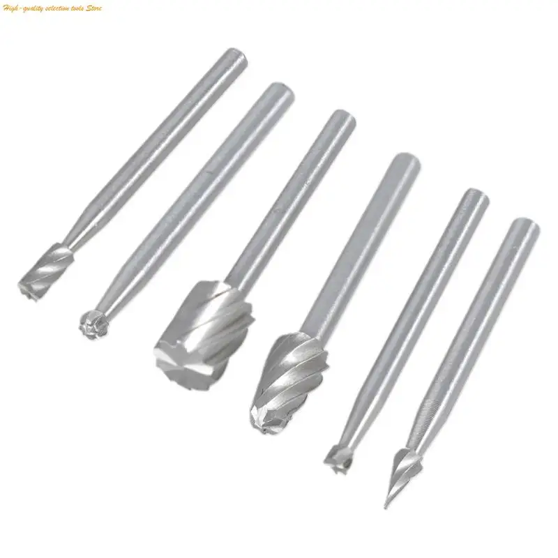 203F 6pcs HSS Routing Router Grinding Bits Burr For Rotary Tool for Mini New
