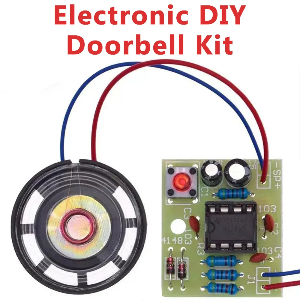 Electronic Components Kit Professional NE555 Doorbell DIY Kit - Dual Tone Ding Dong Sound PCB Soldering Practice with Complete