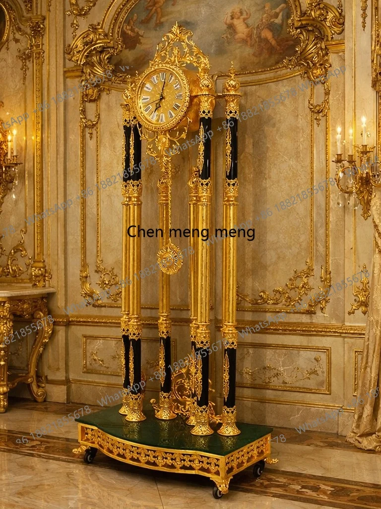 Villa luxury living room floor-to-ceiling standing bell European-style atmospheric machinery guest house pendulum copper