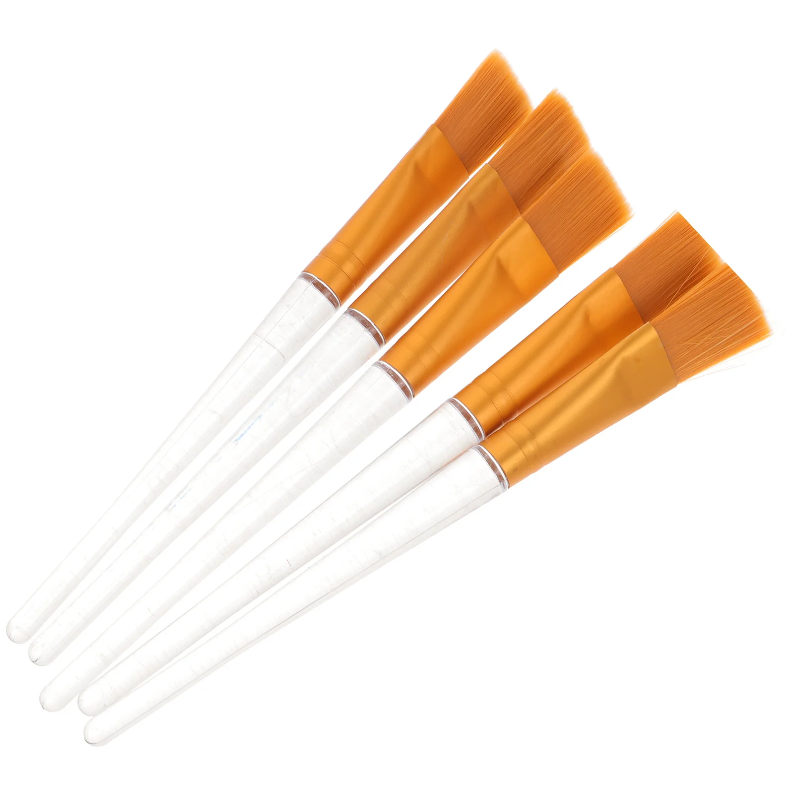 5 uds cepillo para mascarilla Facial mango de plástico transparente cerdas sintéticas para el cuidado de la piel mascarilla Facial exfoliante suero cepillo de maquillaje