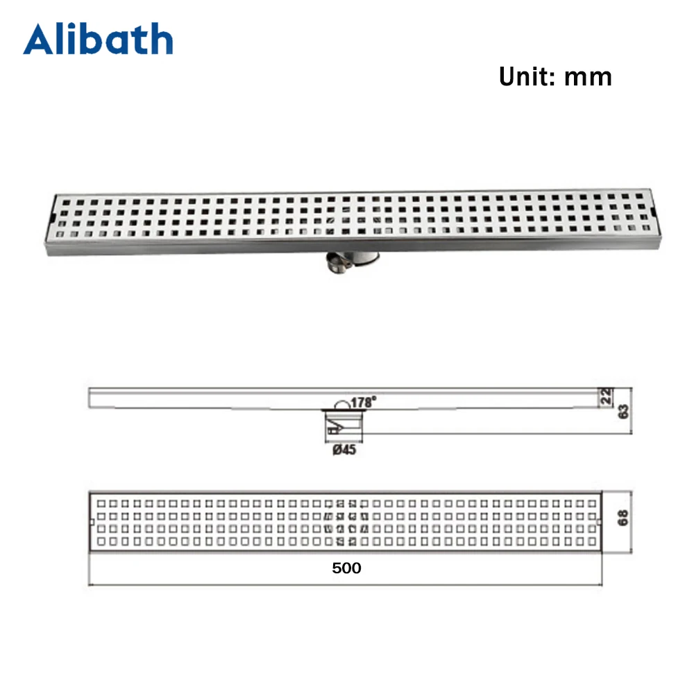 Imagem -06 - Ralo de Chão Linear Longo para Banheiro Ralo para Chuveiro de com Drenagem de Piso e Azulejo para Banheiro. Novo 304 Aço Inoxidável