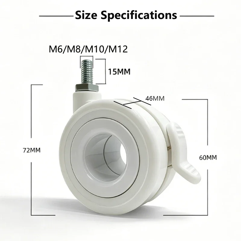 (Pack of 5) 2.5 Inch Hollow Swivel Caster Premium, Silent Wheels for Office Chairs, High-End Furniture, Adjustable Desks