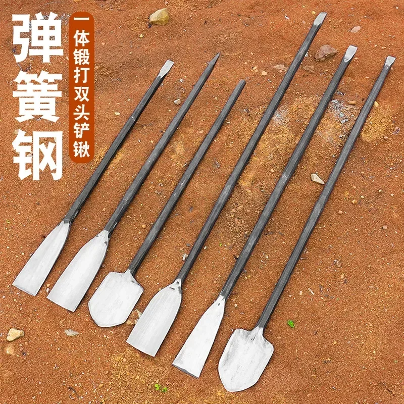 Forging spring steel tree shovel digging holes transplanting pointed shovel horticulture forest flower digging hard soil long