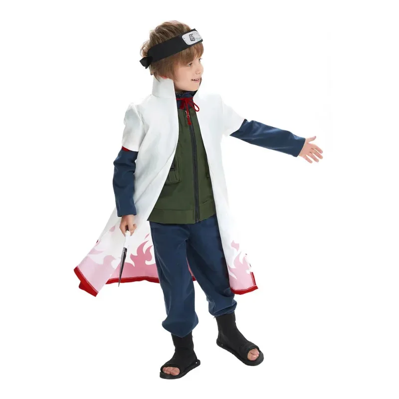 AA 1 Bear House Bambini 4Th Hokage Namikaze Minato Costume Cosplay Anime Ragazzi Mantello Abiti Bambini w1a2t Nuovo 2025