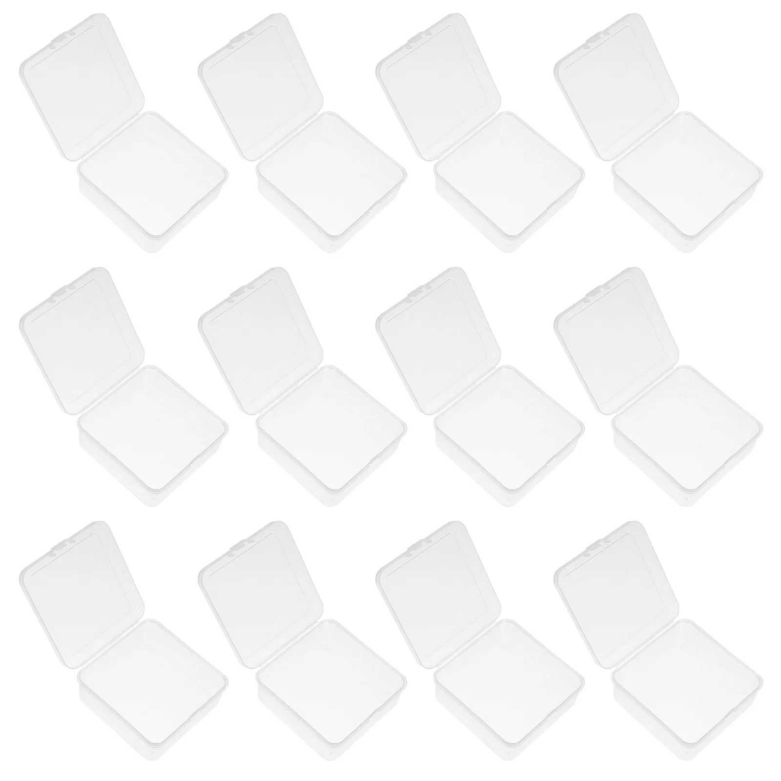 

24Pcs Clear Square Transparent Soap Box Handmade Flip Lid Portable Soap Packaging Case Bathroom Travel Storage