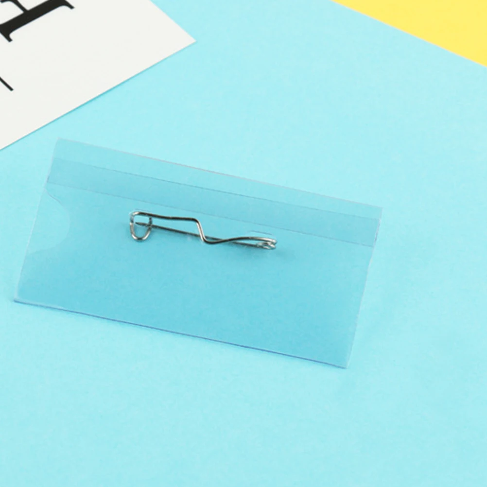 

ID Card Holder Name Badge Holders Lightweight Plastic Lanyard Tag with Pin Paper