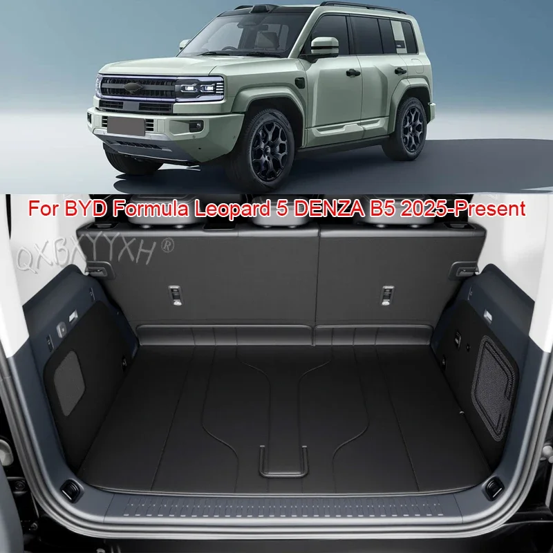Car Trunk Main Cargo Liner For BYD DENZA B5 Formula Leopard 5 2025-2027 Nappa Leather MatWaterproof Wear-Resistant Pad Accessory