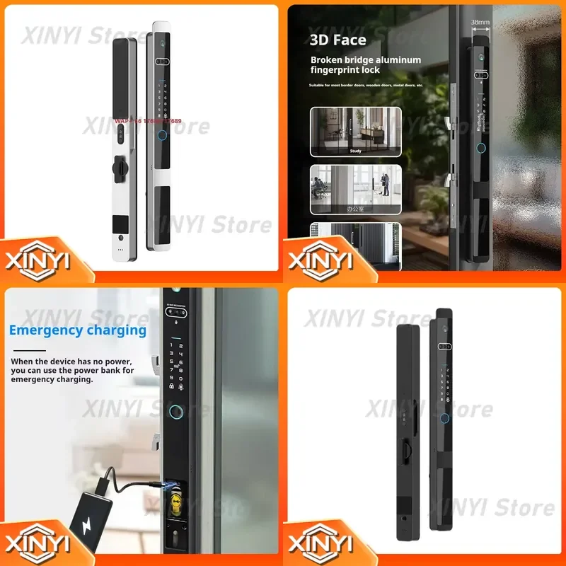 Digital Smart Lock for Aluminum Alloy Doors with Biometric Fingerprint Touchscreen and RFID Access
