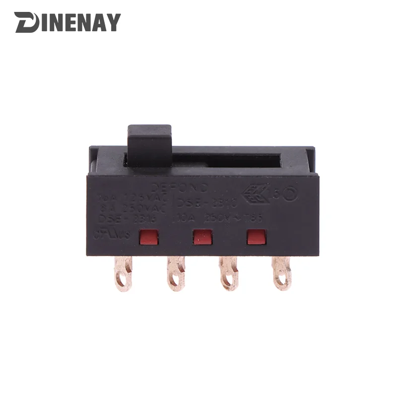 DSE-2310 Pointed Pins 8 FeetS 3 Files 8A250V Toggle Switch Black Slide Switch For Hair Dryer Parts