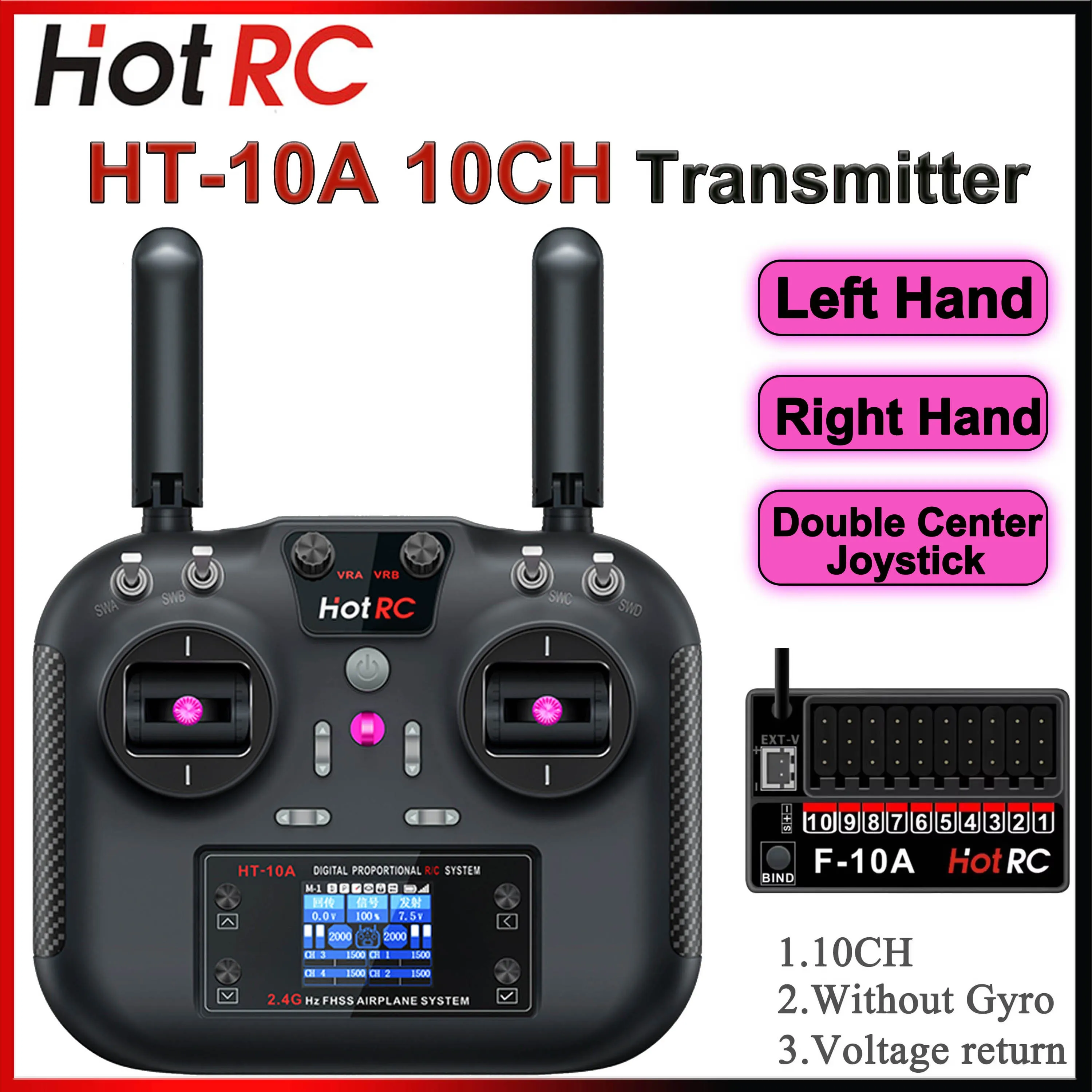 Drone Motor Rc Car - HotRC HT-10A Transmitter HT10A 2.4G 10CH
