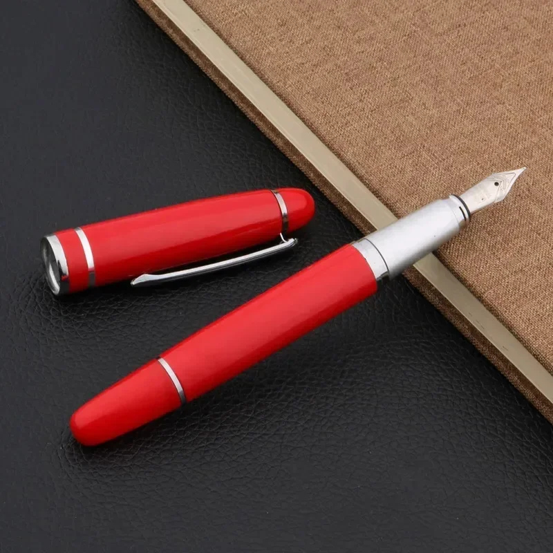 New Luxury Quality New Chinese Red Medium Nib GIFT Fountain Pen Elegante Calligraphy Ink Pens Stationery Office School Supplies