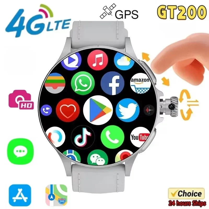 

Умные часы Android 10.0 GT2001,95-дюймовый Amoled-экран, телескопическая вращающаяся камера, поддержка iOS, приложений, GPS, NFC