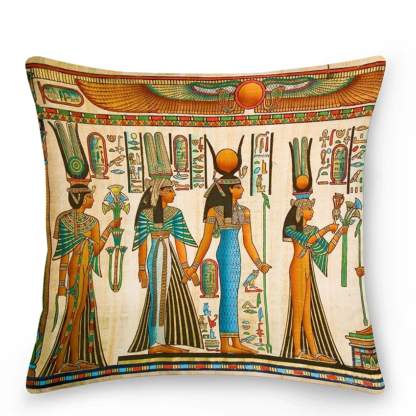 Egyptian Cushion Cover Ancient Egypt Pillowcase Sofa Living Room Decoration Decorative