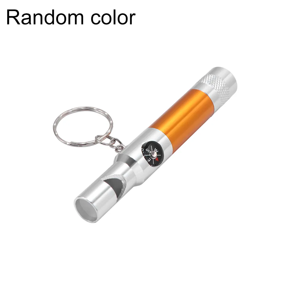 Emergency Torch Tools Outdoor Portable Light Climbing Survival Keyring Compass Whistle Flashlight 3-In-1
