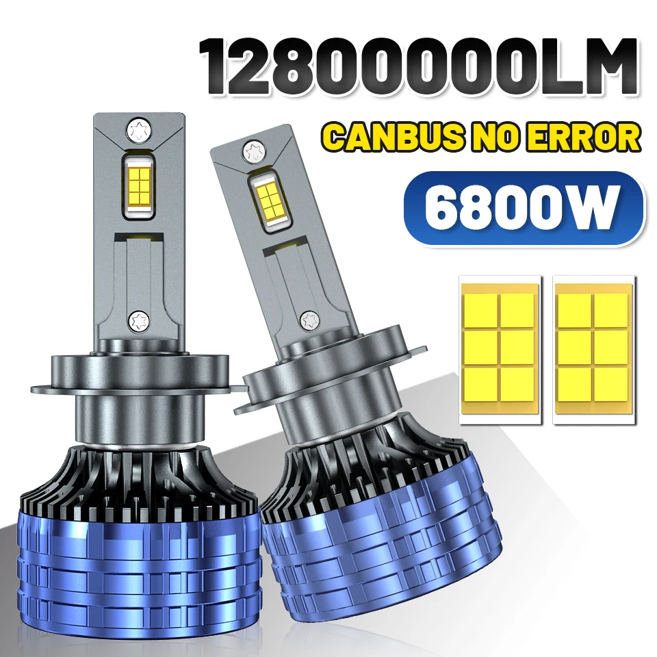 

H4 H7 Canbus LED Car LED Headlight 6800W 12800000LM H1 H8 H9 H11 9005 HB3 9006 HB4 Auto LED Lamp High Power Fog Light 6000K 12V