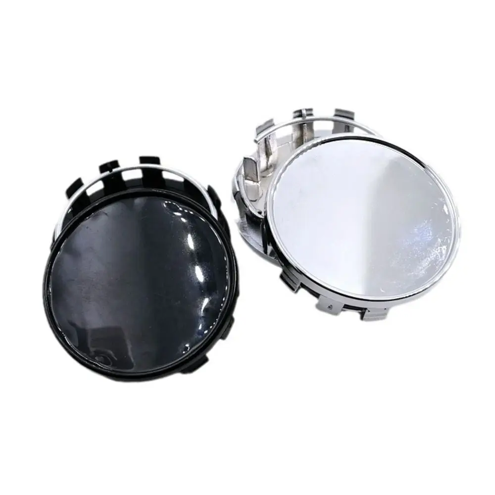 4Pcs Universal Wheel Center Caps Outer 54MM Dust-proof Rim Hub Caps Silver/Black ABS Wheel Badge Covers Wheels Tires Parts