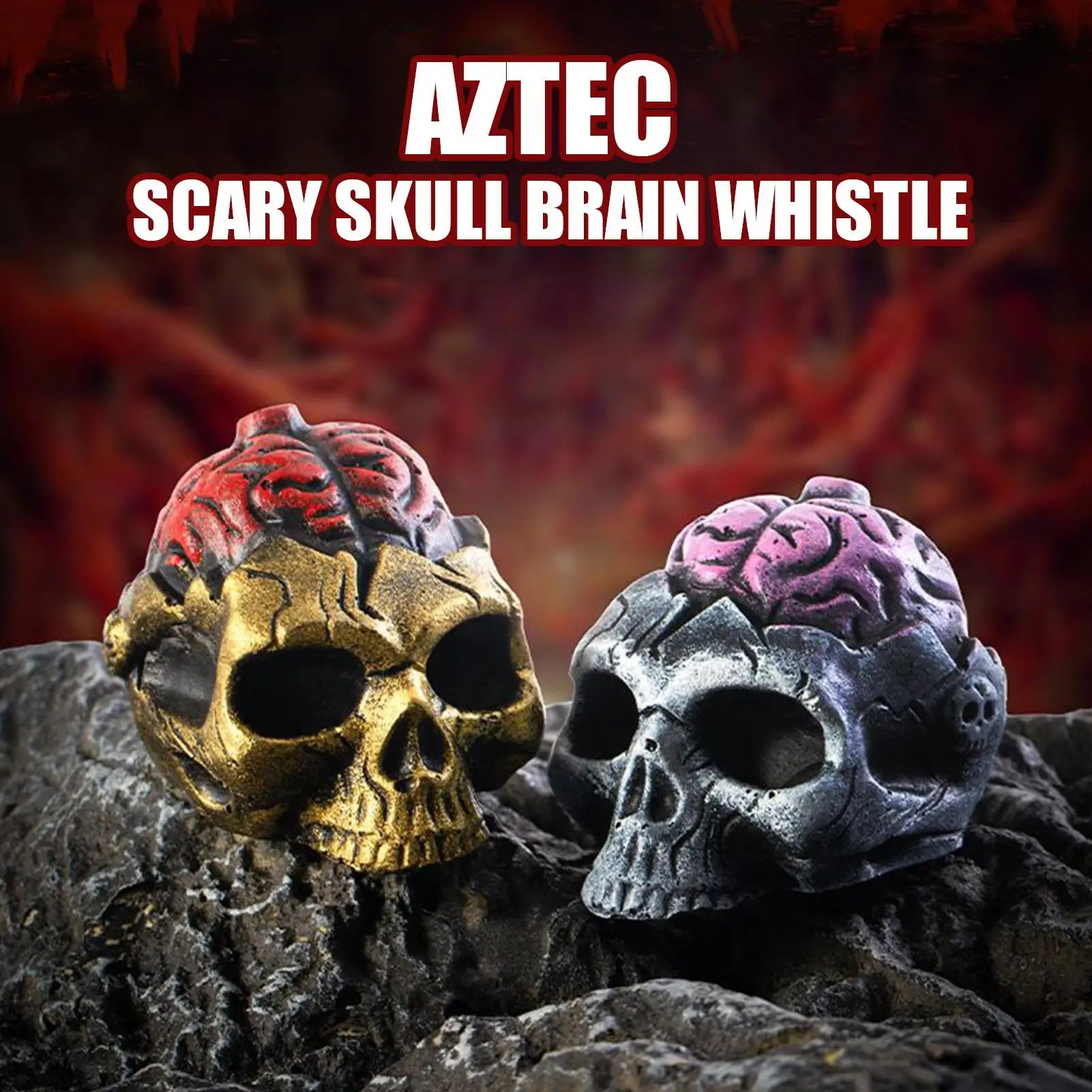 Death Whistle Halloween Prank Warning Tool Scary Brain Design Noise Toy for Haunted House Youth Night Event Photo Props