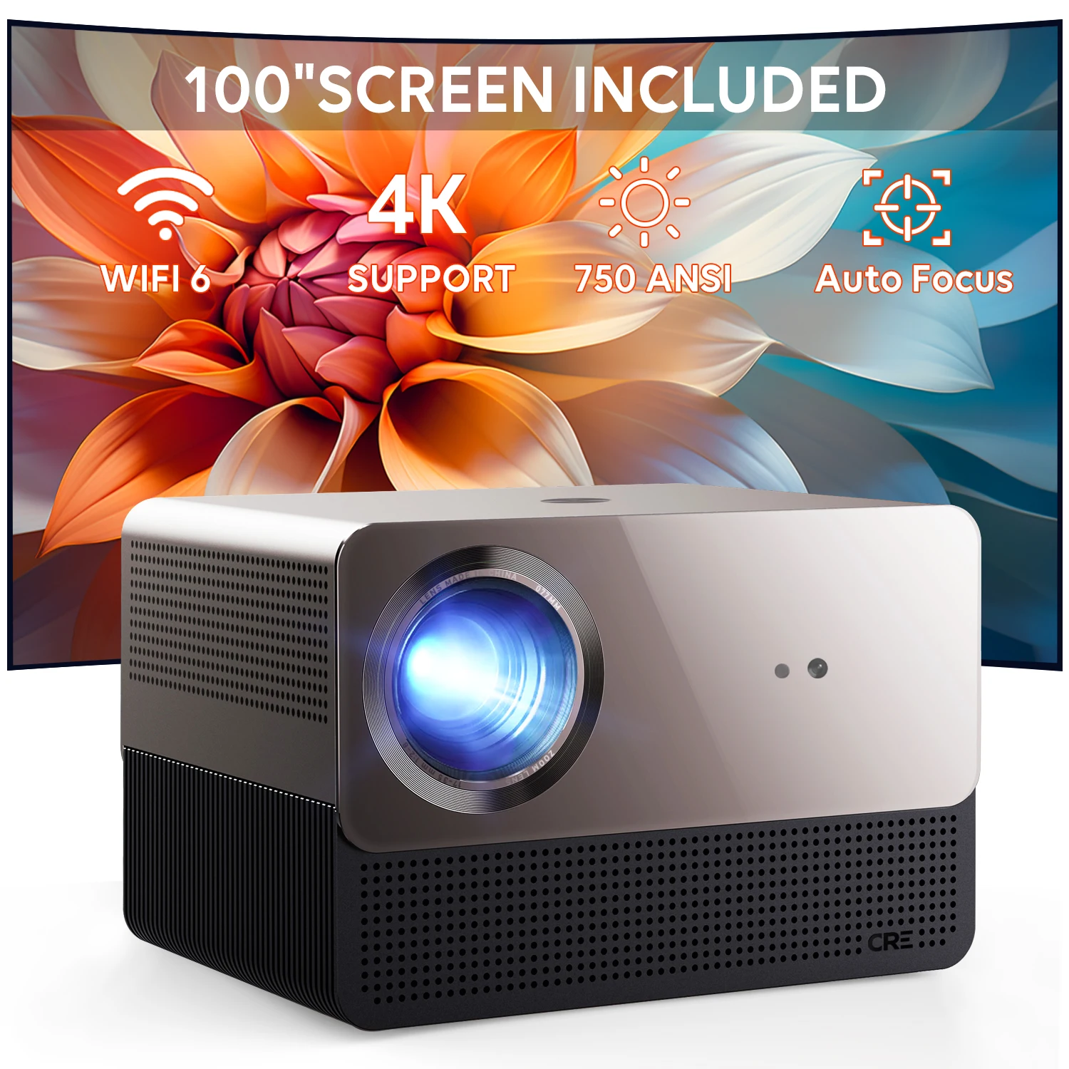 CRE CR67 Portable 4K Home Theater Projectors Top Selling Led Projector 1080p Full HD LED Projector