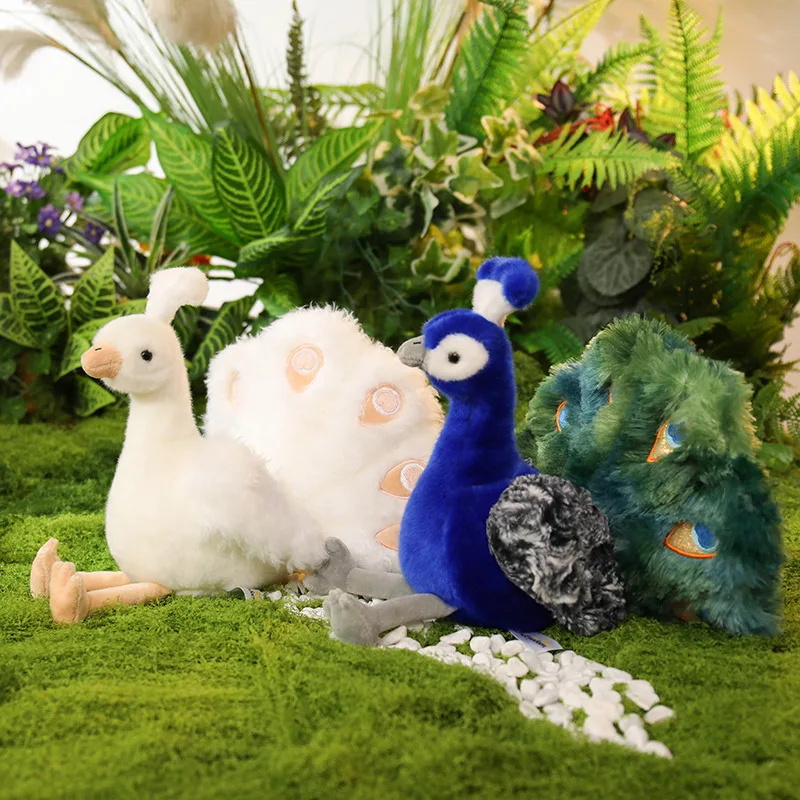 

Kawaii Simulation Peacock Plush Pillow Toy Soft Stuffed Animal Peahen Doll Creative Home Birthday Decor Cute Gift