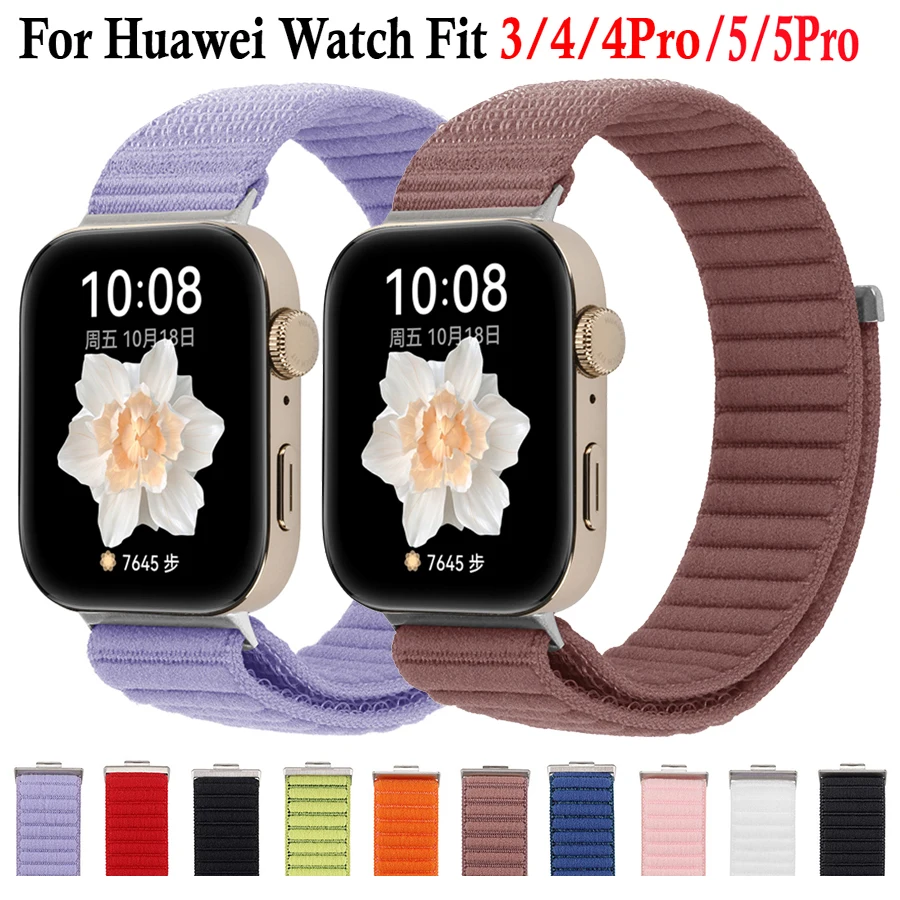 

Nylon Loop Strap For Huawei Watch Fit 3 4 5/4 5 Pro Braided Comfortable Breathable Sport Band For Huawei Watch Fit 4 5 Pro