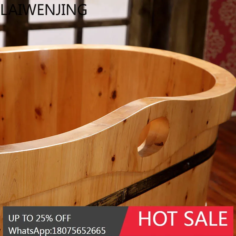 HLZ Wooden Bath Barrel Home Use Bath Barrel Adult Bathtub Wooden Bathtub Bath Basin