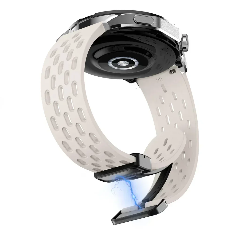 22 مللي متر حزام ل NORTH EDGE APACHE-46 الرياضة حزام الساعات المغناطيسي سيليكون الفرقة ل APACHE-46 الجوف خارج تنفس معصمه