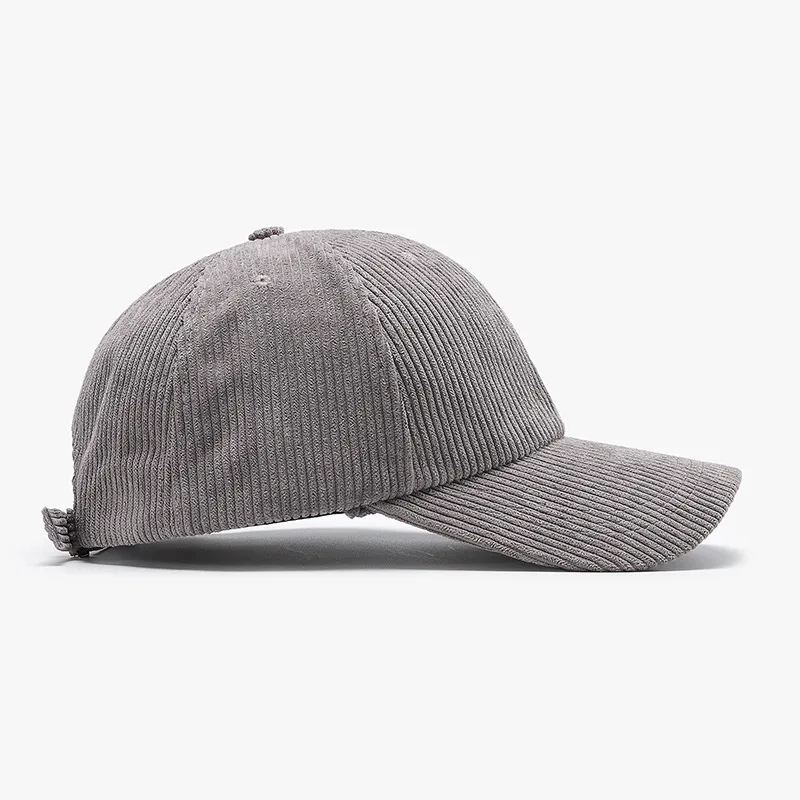 New corduroy autumn and winter men's warm outdoor cross-border baseball cap, women's hard-brimmed curved visor plain cap