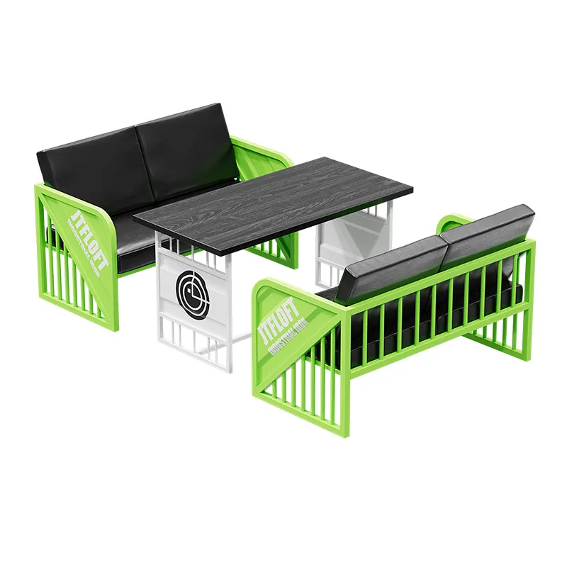 

Industrial style Internet celebrity milk tea shop table and chair combination bar hot pot burger hotel coffee western restaurant