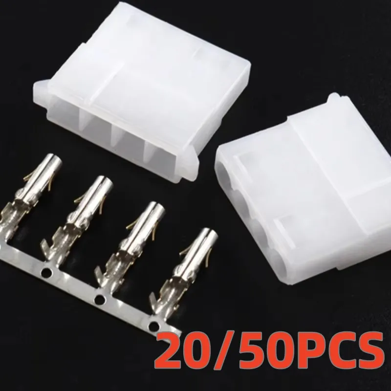 Conector grande de tomada de alimentação 4p, plugue de par fêmea macho grande 4p, terminal prensado a frio de revestimento de borracha, conector de mola 5.08mm