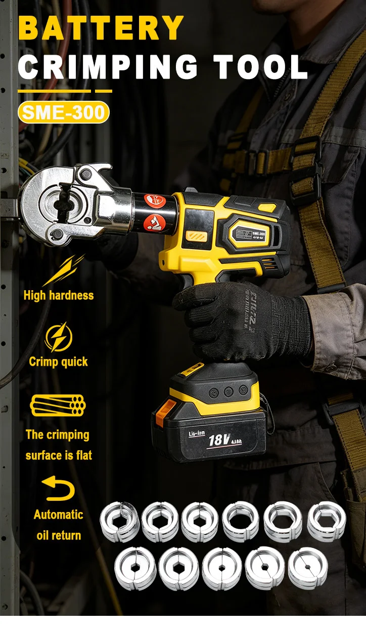 Professional SME-300 - Hydraulic Crimping Tool 700Bar / -ed Cable Patch Crimper, High Voltage - Pliers