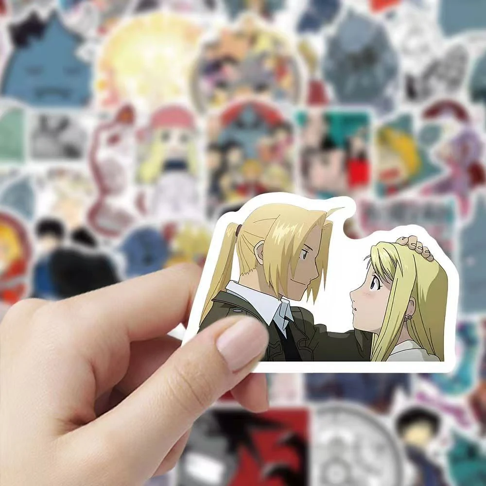10/30/59/99 Stück Edward Fullmetal Alchemist Aufkleber Elric Alphonse Anime Sticker Skateboard Laptop Handy Winry Rockbell Aufkleber – Detail 6