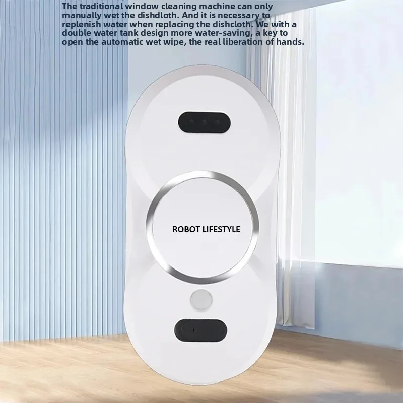Window Robot Glass Washer Machine with Double Water Tank, Automatic Wet Wipe, Remote Control, Smart Electric Window Cleaner