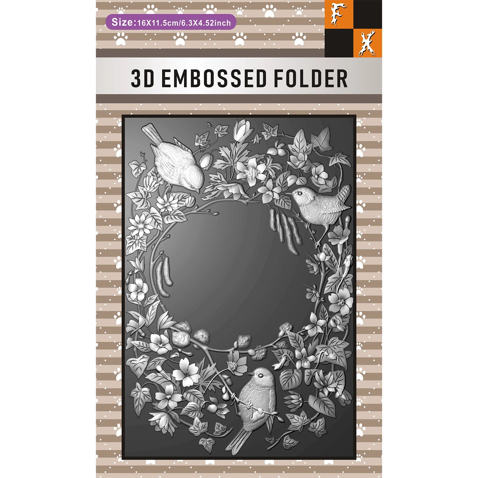 3D embossed folder with textured background design for 