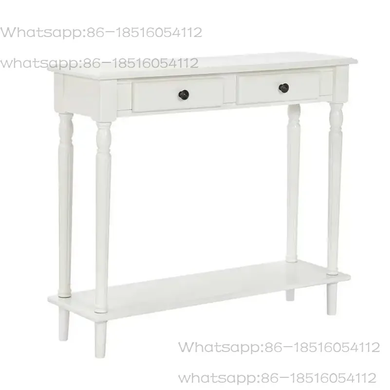 American Solid Wood Console Table Household Entry Hallway Table Retro Living Room Furniture Entrance Console Cabinet with Drawer