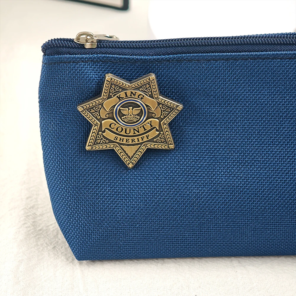 The W-Walking D-Dead Rick Grimes Metallbrosche King County Sheriff Abzeichen Siebenzackiger Stern Pin TV-Fans Cosplay Kostüm Requisite Geschenk – Detail 3