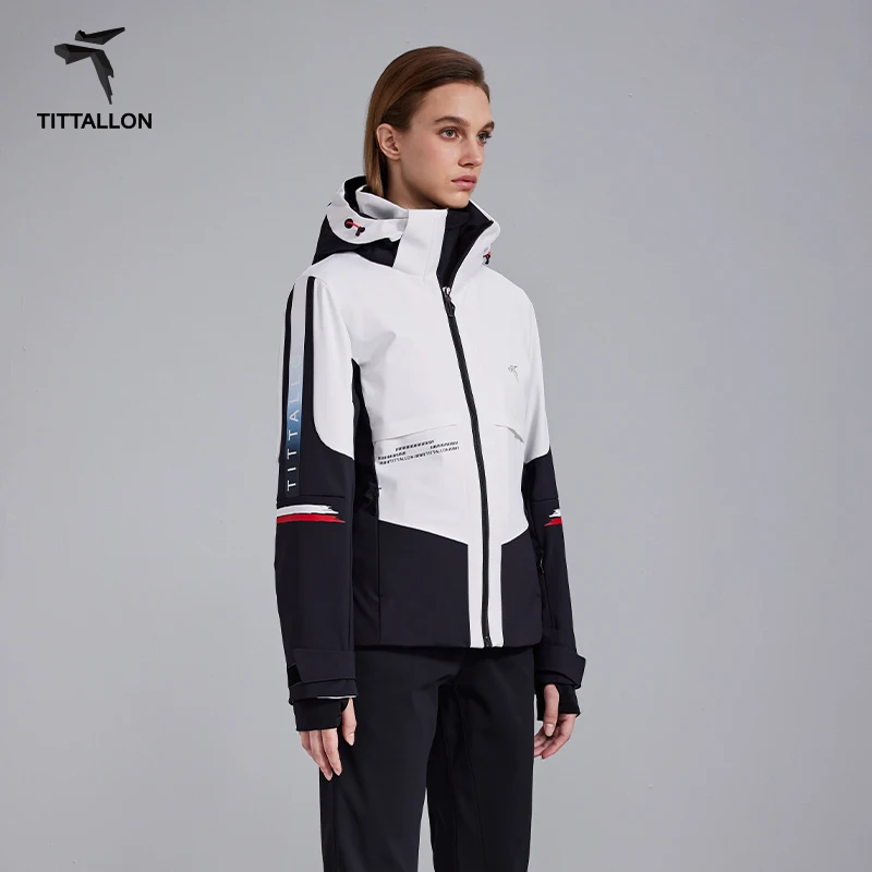 New Women's Fashion Soft Shell Spliced Double Board Ski Coat Professional Ski Jacket