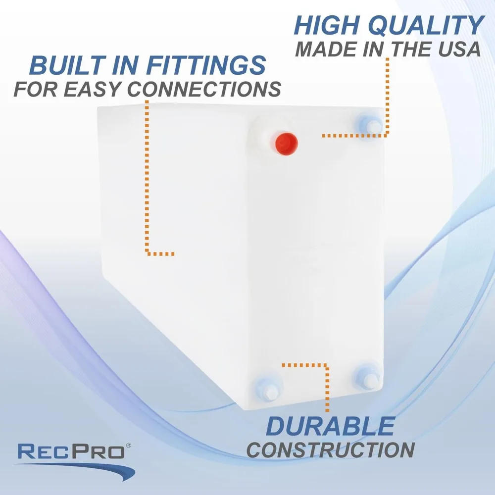 Резервуар для свежей воды RecPro RV, 21 галлон для питьевой и питьевой воды |   39,25 x 8 x 16 |   Пластиковое хранилище для свежей или серой воды |   Безумный