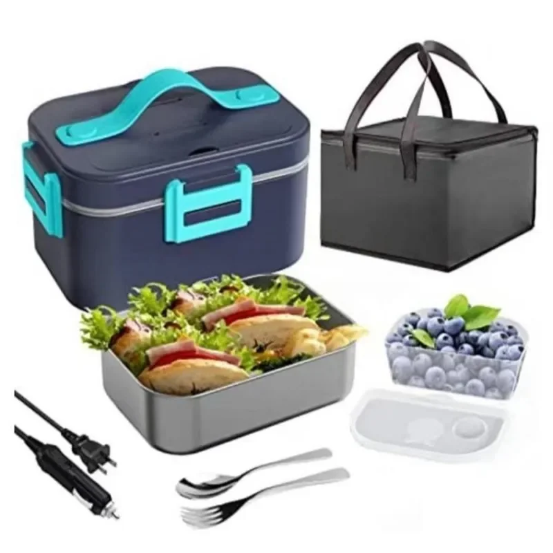 Electric lunch box, household car mounted 2-in-1 insulated portable lunch box, office worker automatic heating lunch box