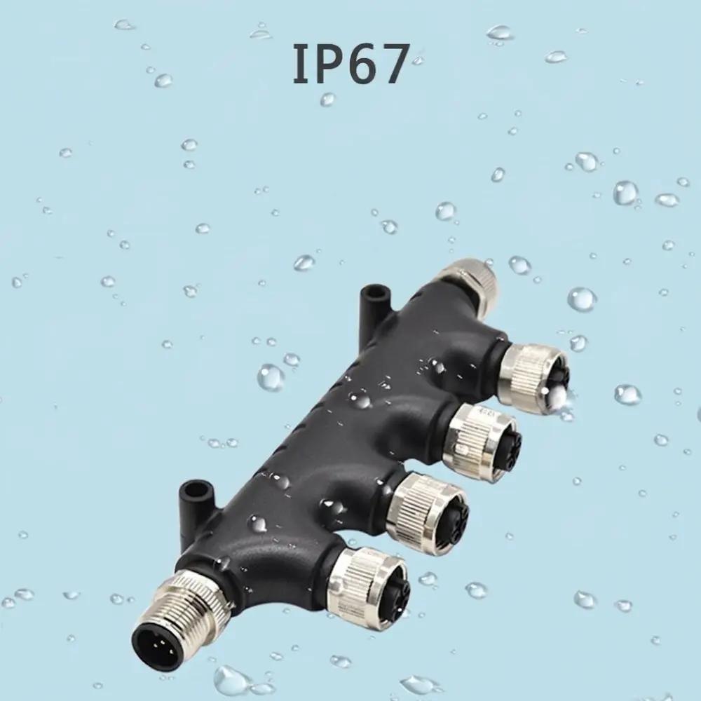NMEA 2000 Connector M12 5 Pole Industrial Waterproof Adapter Cable Distribution Plug Socket Panel Mount Metal Joint