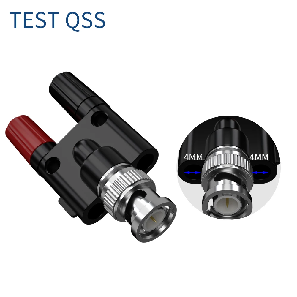 

QSS 2 шт. BNC штекер к 2x4 мм двойной банановый гнездо связующая стойка RF коаксиальный разветвитель разъем Q.20023