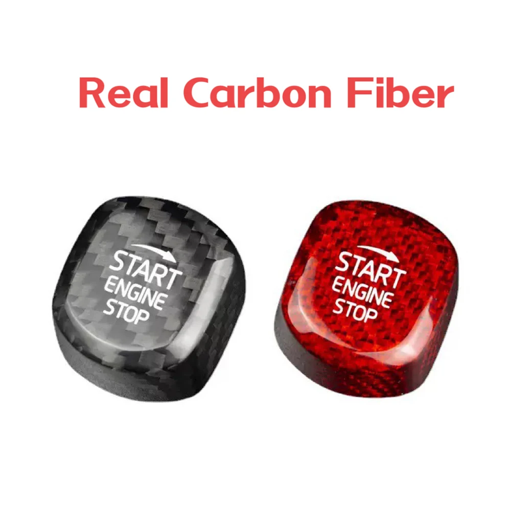 For Volvo XC90 V60 XC60 V90 S90 S60 Real Carbon Fiber Auto Accessories Modifications Car Interior Starter Button Sticker