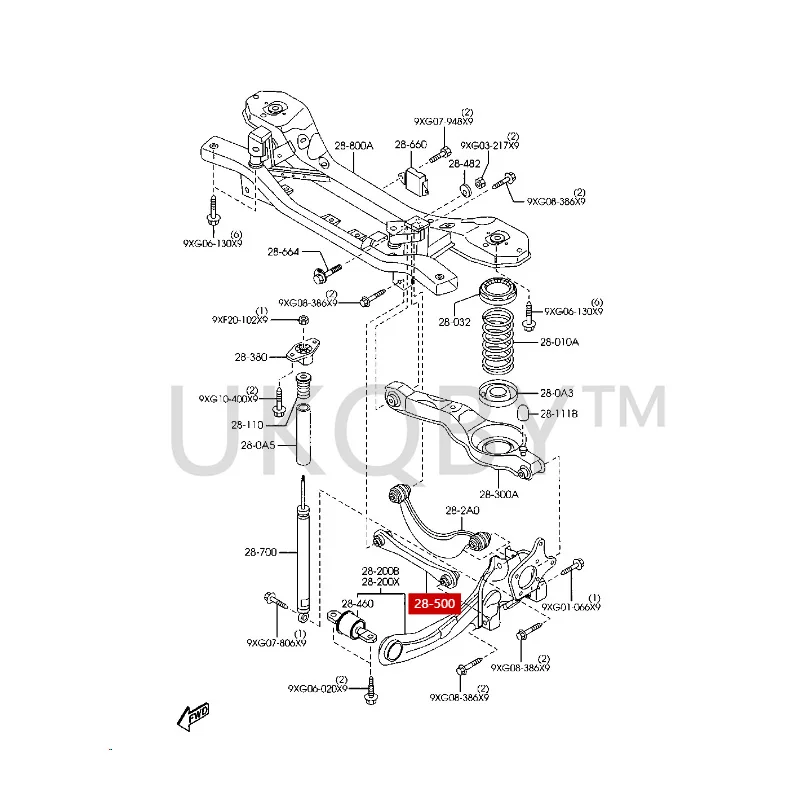 BS1A28500 Suitable for Ma zd a 3-Star Cheng Rear suspension tie rod eccentric tilt angle adjustment screw