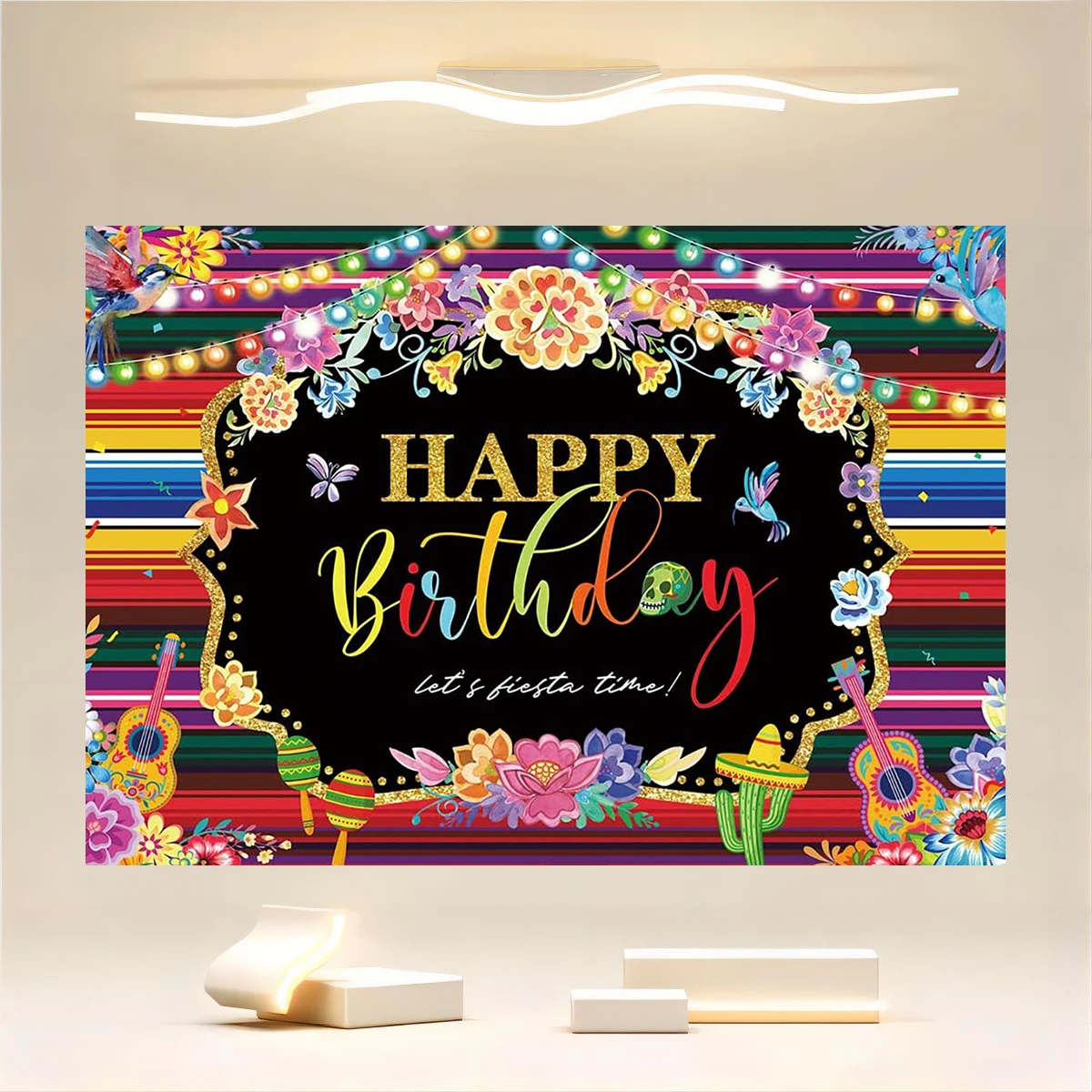 Mexico Carnival Theme Flower Cactus Scenery Mexico May 5th Festival Party Decoration Carnival Banner Supplies Background