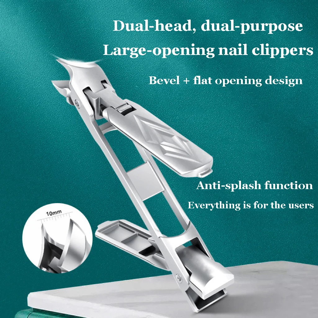 

Stainless steel thickened double-headed large-opening nail clippers, dual-purpose nail clippers, oblique trimming pliers