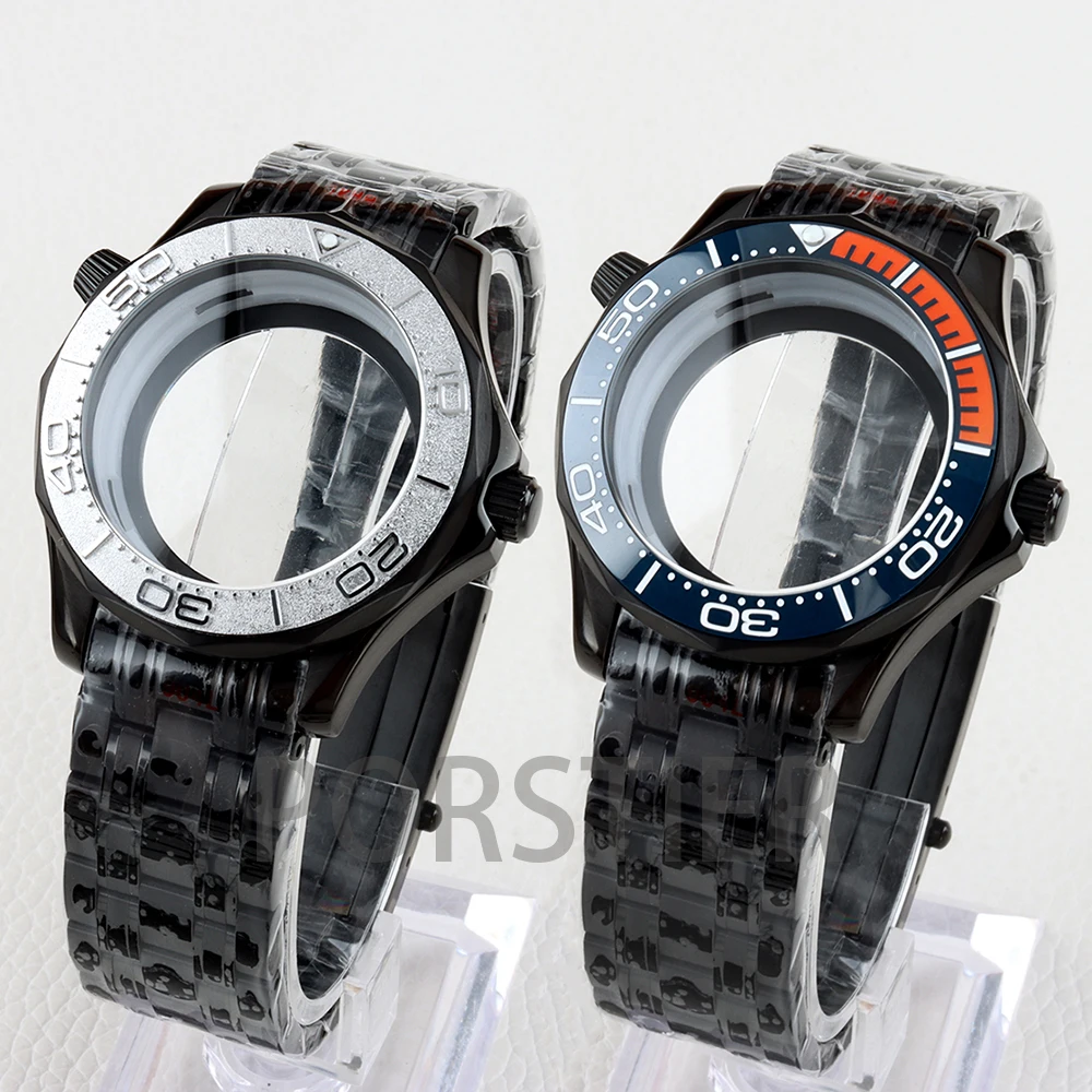 

Black Pvd 41mm NH35 Watch Case 20mm Solid 316L Stainless Steel Strap Waterproof for Seamaster NH35 NH36 Movement 31mm Dial