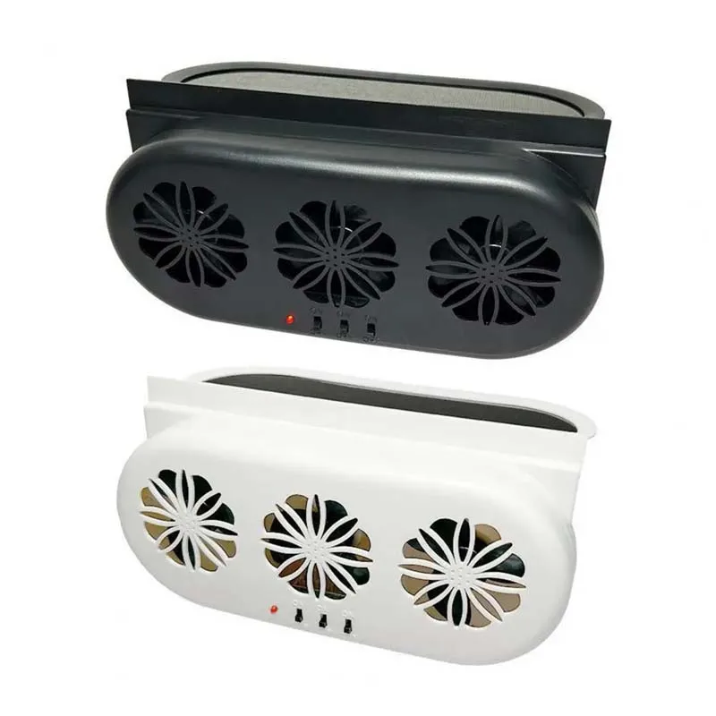 Solar Car Exhaust Fan in-car Air Circulation Cooling 3 USB Rechargeable Ventilation Fan Cooling Smoke Exhaust Fan for Car SUV