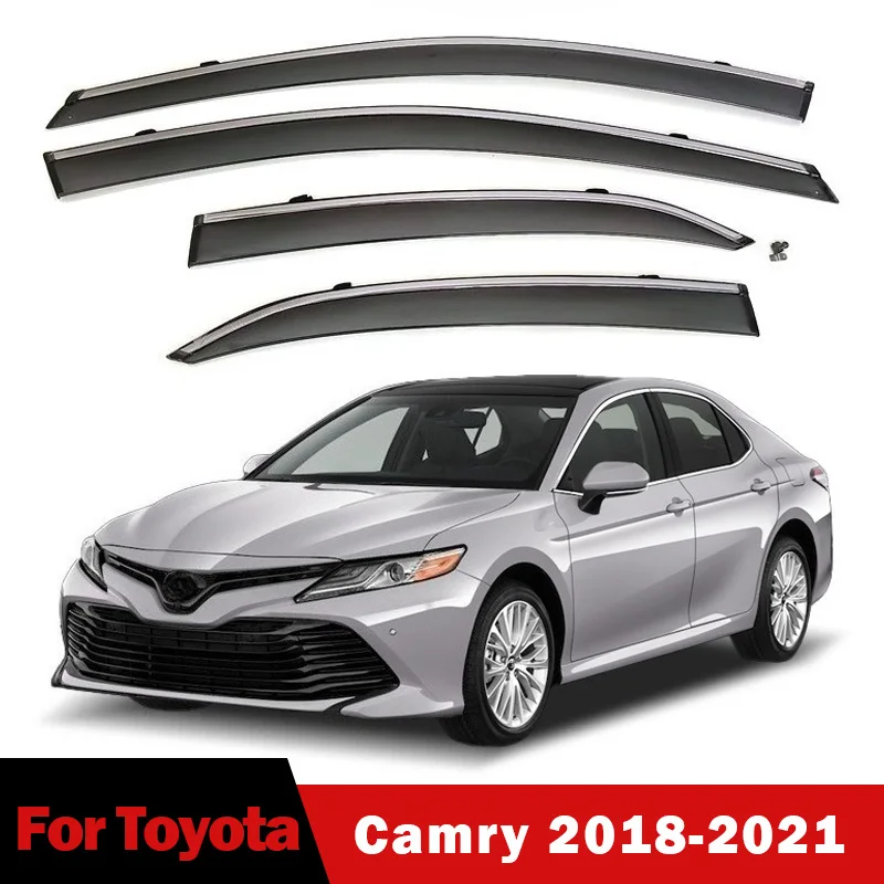 

For Toyota Camry 2018-2021 Rain Eyebrow Replacement Window Visor Sun Smoke Guard Deflector Vent Shade Body Kits Rain Cap Cover