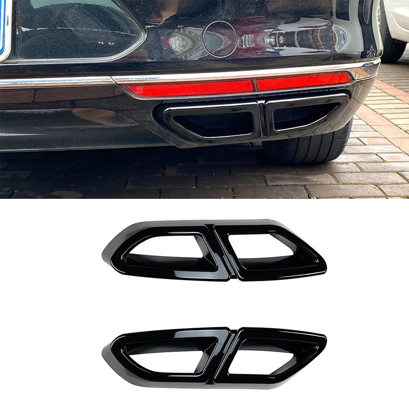 ABS błyszczący czarny tylny tłumik wydechowy samochodu osłona rury wykończeniowej zamiennik dla Volkswagen Passat B8 2017 2018 2019