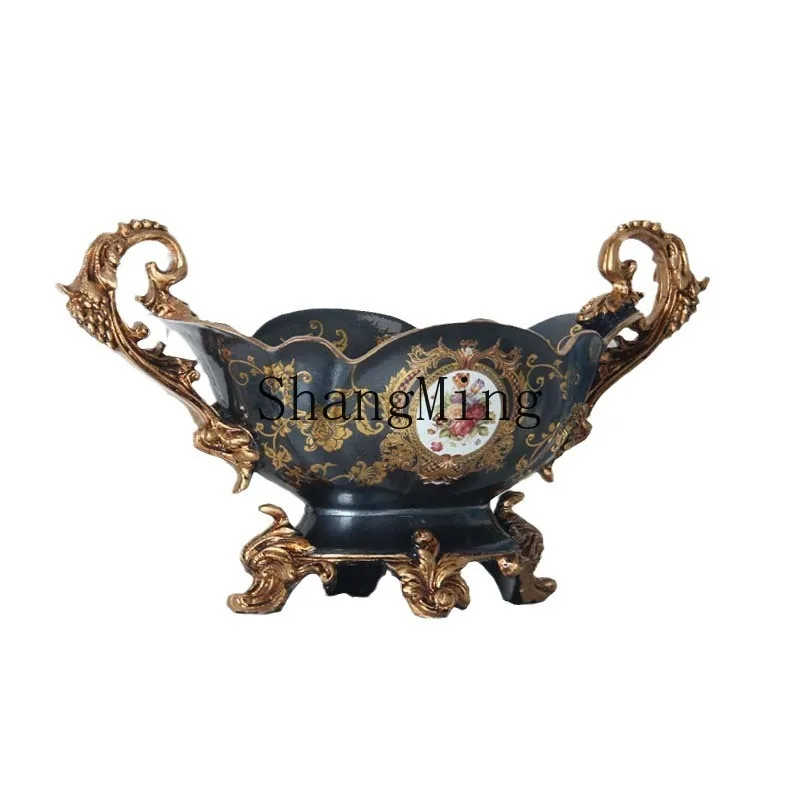 

XH fruit plate set, living room luxury high-end fruit plate, household dried fruit plate creative decorative resin ornament